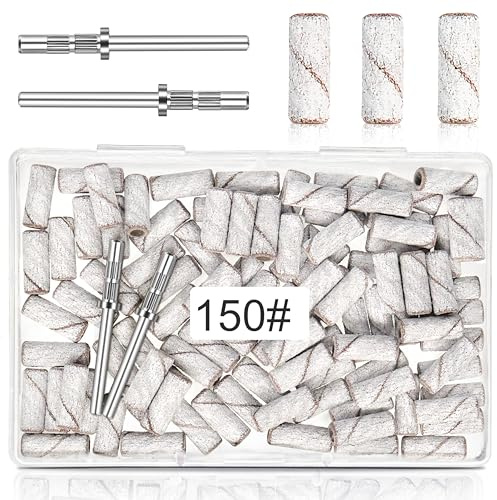100 st små slipband för naglar – 150 korn 3,1 mm miniband för manikyr och pedikyr – uppgradera medelstora korn för polerad akrylgel