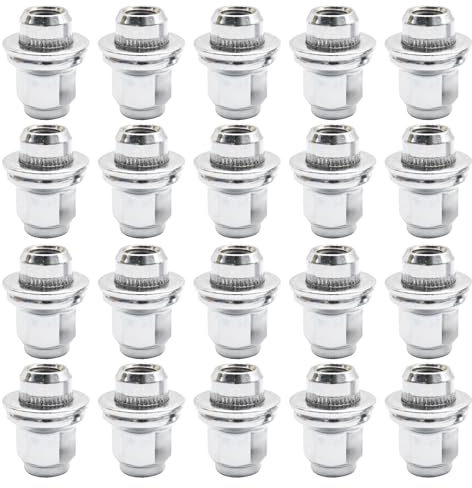 JUUDDENPARTS 20Pcs Wheel Lug Nuts, Metal Car Alloy Wheel Nuts Bolt, Silver M12x1.5 Wheel Nuts Replacement for J-aguar XF Series 2009 and Above