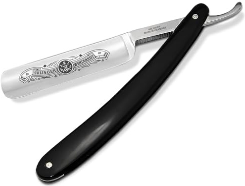 Rasiermesser Solingen Made in Germany Handgefertigte 5/8-Zoll Klinge | SolingerRundkopf-Klinge mit Vollhohlschliff für die Pflege des Bartes. Solinger Qualitätsarbeit
