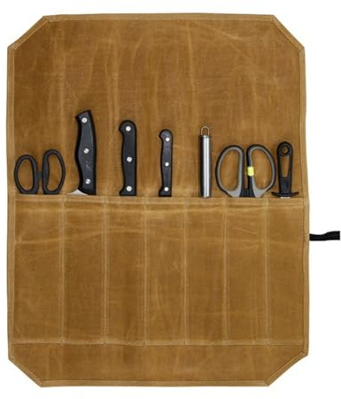 Générique Sac Couteau, Sac Rangement Couteaux Cuisine, Rouleau Couteau Chef Professionnel, Étui Toile Cirée Couteaux, Sac Rouleau Couteau Chef, Adapté à la Cuisine, Camping