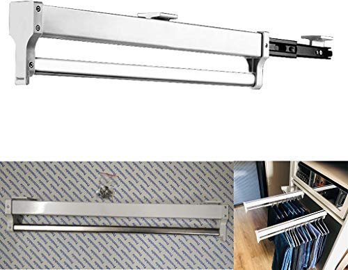 201 Kleiderschrank aus Stahl, ausziehbarer Kleiderbügel, ausziehbarer Kleiderbügel mit Gleitschiene, Schrank-Organizer für Hosen, Hosen, Hemden, Aufbewahrung (Farbe: #2, Größe: 400 mm/15,7 Zoll)