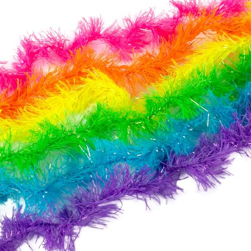 AWAVM Confezione da 6 boe di piume colorate, boe artificiali morbide, per feste fai-da-te, balli, Halloween, Natale, costumi e decorazione casa