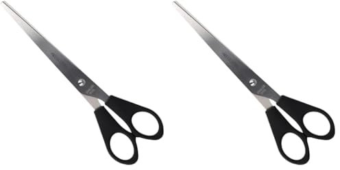 Westcott Schere 7 (17,8 cm) Schwarz, Büroschere mit schwarzen Kunststoffgriffen, Extrascharfe Klinge, rostfreier Edelstahl, Papierschere, Haushaltsschere, Bastelschere, E-31170 00 (Packung mit 2)