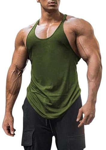 Haloumoning Herren Sommer Tank Top 5 Army Green, XL