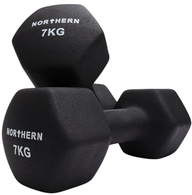 Neopren-Hanteln, Gewichte, Kurzhanteln, Set für Zuhause, Fitnessstudio, Fitness, Aerobic, Kraftaufbau, Pilates, Muskelaufbau, Training, Physio, Sechskantform, Anti-Roll-rutschfest, 2 Hanteln, 2 kg, 3