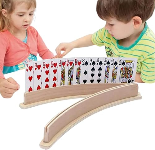 Spela korthållare | spelkortshållare i trä | 2 st spelkorthållare i trä