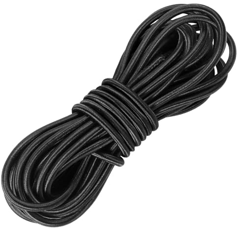 VOIDHUES Bungee Cord Premium Quality Elastic Cord 4mm X 30m Black Bungee Cords Shock Cords Suitable for Trailer, Tarpaulin Tent Poles, Kayaks and DIY Projects