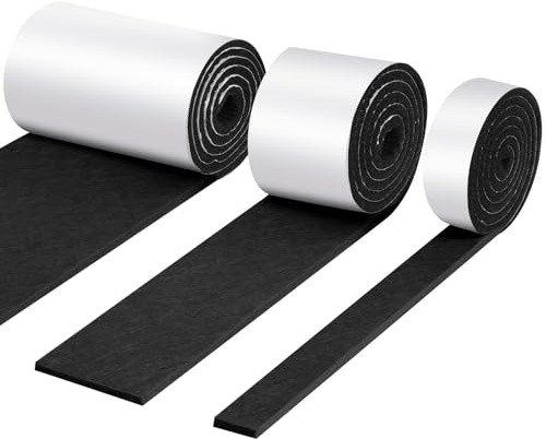 OSDUE Furniture Pads, 3x1M Self Adhesive Floor Protector Pads, DIY Felt Strip Roll Heavy Duty Pad for Furniture Feet, Anti-scratches and Reduce Noise, Black