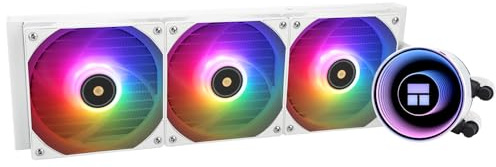 TR-Thermalright Frozen Notte 360 White ARGB V2 Liquid CPU Cooler-Infinite Mirror Light Effect, 360mm Aio Cooling,3 PWM Fans-2000RM,for AMD AM4/AM5, Intel LGA1851/1700/115x/1200/2011(White)