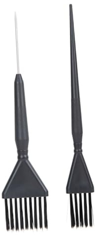 IWOWHERO 2 pezzi Spazzola per Tintura Capelli Pennelli Professionali in PP e Acciaio Resistente Morbide Setole Anticaduta per Evidenziare e Colorare Capelli Riutilizzabile e Facile da