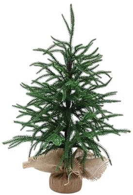 SZLIFE Albero di Natale Artificiale da Tavolo, Finto Albero Realistico, Piccola pianta Finta simulata per Interni, Esterni, Camera da Letto, Ingresso, Pino Norfolk da 60 Cm