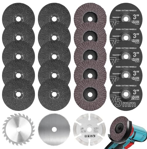 Dengthrive Disque à Tronçonner 75 mm : Jeu de Disques Dentelés Professionnels, Diamètre d'alésage 10 mm, jeu D'accessoires pour Couper, Polir, Métal, Bois, Plastique