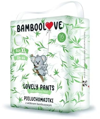 BAMBOOLOVE Einwegwindeln aus Bambus - Hypoallergene, ökologische Pants - Unparfümierte Babyhöschen - Weich und bequem - Ohne Chemikalien - Windelhosen kinder - XL - 16