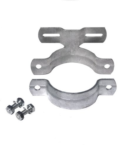Rohrschelle, feuerverz Stahl Lochabstand:70mm, für Rohrpfosten 7,6cm¥