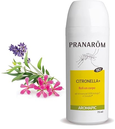 Pranarôm - Aromapic Roller Anti-Zanzare BIO – Protezione Naturale fino a 7 Ore – Con Oli Essenziali Biologici - Sicuro per Bambini e Donne in Gravidanza - 75 ml