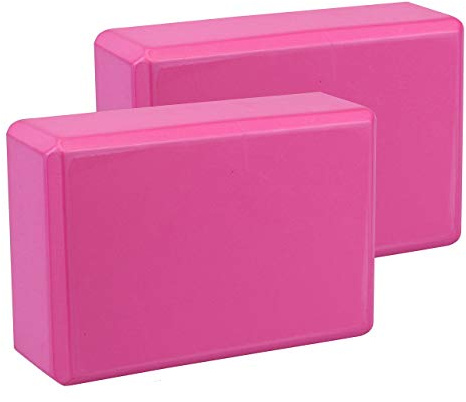 Exerz Yoga Blocks 2 Pack EVA Foam Gym Bricks Pilates Stretch Pink