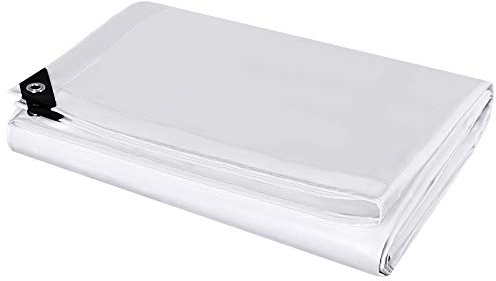 Laneetal Bâche de Protection en Polyéthylène 4x8m 280g/m²² PE Bâche Imperméable Ultra Lourde et Résistante Revêtue des Deux côtés avec Oeillets en Aluminium Couverture Étanche pour Jardin，Weiß