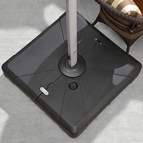 PURPLE LEAF Sonnenschirmständer ZYB100, Schirmständer, Ampelschirmständer, für Ampelschirm, befüllbar mit Wasser oder Sand, Gewichtsbasis 100 kg, Schwarz