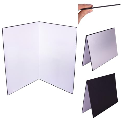 Lens-Aid 3-in-1 Falt-Reflektor fürs Fotostudio: Cardboard zum Aufhellen, Kontrast setzen und Ausleuchten in weiß, schwarz, Silber (A3)