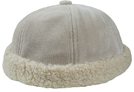 KeepSa Herren Corduroy Dockercap,Docker in Einheitsgröße (55-60 cm),Adjustable Hafenmütze Baseball Cap Brimless Hat Rolled Cuff Harbour Hat Bikermütze