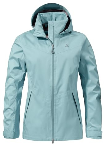 Schöffel Damen 2.5L Jacket Aiplspitz L, leichte Outdoor Jacke, wasserdicht & atmungsaktiv, Regenjacke aus 2,5-Lagen Venturi mit 2-Wege-Stretch und verstellbarer Kapuze