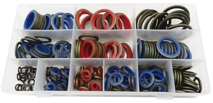 JNNJ 245 Pièces Joint D'huile Rondelles D'étanchéité, Joints D'étanchéité Hydrauliques Avec Lèvre En Caoutchouc, Bague D'étanchéité Bouchon Vidange D'huile Assortiment, Joint Bouchon Vidange(Colorée)