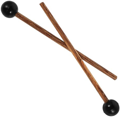 ibasenice 2 Stück Holzschlägel für Steel Tongue Drum und Xylophon mit Ergonomischem Griff und Reinem Klang für Performance und Zuhause