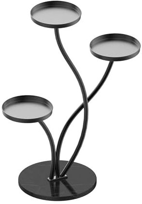 ygmmuixw Elegante Soporte para Plantas de Metal de 3 Niveles: Estante de exhibición de Flores Minimalista y Resistente para Uso en Interiores y Exteriores Soporte para Mesa de Plantas