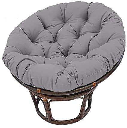 Coussin de chaise rond rembourré de luxe pour soucoupe en osier, hamac, balançoire, gris, 100 x 100 cm