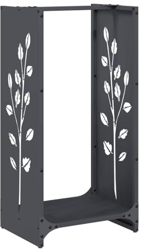 vidaXL Firewood Rack Anthracite 40x30x80 cm Cold-rolled steel, fireplace log holder, log holder, log stand, indoor log storage, fire wood rack