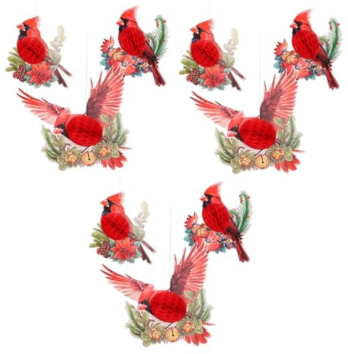 DOITOOL 3 Sätze Briefkastenornamente Mit Blumen Und Vögeln Glockenspiel Türdekorationen Hängen Wand Polsterung Wanddeckoration Terrassenbehänge Baumschmuck Zum Aufhängen Papier 3 Stück * 3