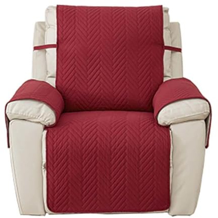 YSZBD Sesselschoner Für Relaxsessel Sesselauflage Für Fernsehsesse Sesselschoner Für Fernsehsessel Sesselschoner Mit Armlehne Schonbezug Sessel Anti-rutsch Für Zuhause Mit Kindern Und Haustieren,Red