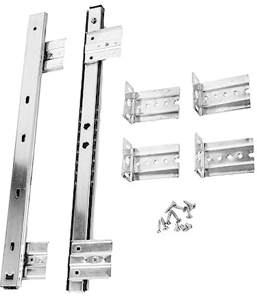 Vaguelly Keyboard Drawer Slide and Drawer Rail Pair Adjustable Under Desk Keyboard Track Soft Close White 27mm Wide for Office Computer Desk