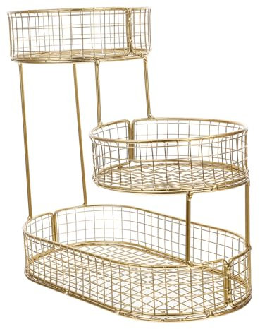 UTHCLO 3nivel Canasta De Frutas Metálica Para Almacenamiento De Verduras y Frutas Organizador De Encimera Diseño Moderno y Funcional Para Cocina y Comedor