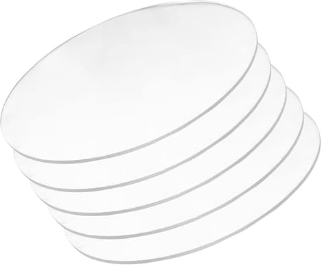BTBTB Disque Acrylique Rond, 5 pièces, épaisseur 5 mm, diamètre 70-100 mm, Plaque Ronde en Plastique for projets de Bricolage, Cadres Photo, peintures(Diameter 80mm)