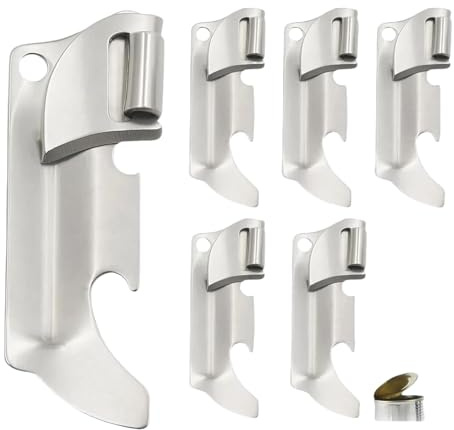 6pcs Camping Tin Opener - Stainless Steel Military Can Opener for Tin - Portable Mini Manual Can Opener for Home, Outdoor and Travel – Lightweight Keychain Can Accessory