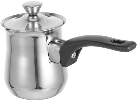 FUNOMOCYA Cafetera Turca Inoxidable 180 Ml Multifuncional Hervidor de Leche Resistente para Café y Uso Hogar y Oficina Olla Pequeña con Tapa