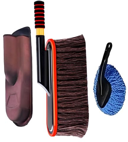 Dépoussiéreur de voiture, brosse de nettoyage de voiture, avec tête de brosse rotative, plumeau polyvalent pour véhicules, camping-cars, bateaux, camions avec poils souples
