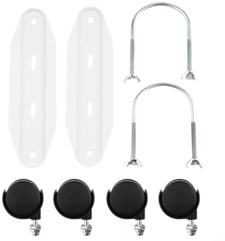 Paquete de 2 Ruedas de Calentador eléctrico, Soporte móvil de Acero al Carbono para radiador de Aceite, hogar, Oficina, apartamento, Negro y Blanco (Negro)