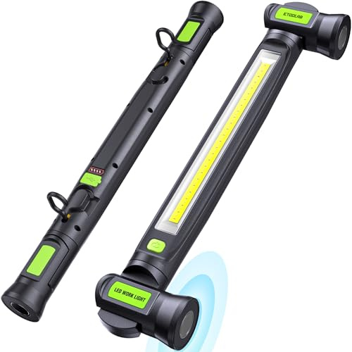 ETOOLAB Arbeitsleuchte 3000LM, Werkstattlampe led, Schwarz | Motorraumleuchte mit Magnet Haken, 3 farbtemperatur modi, 5200mAh USB-C-Schnellladen Geeignet für Autorep