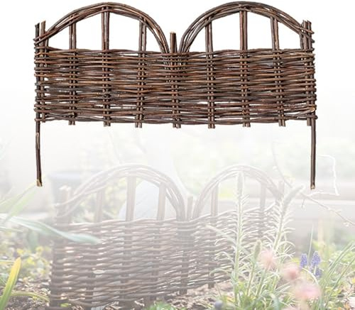 Lot de 35 bordures de clôture de jardin en bois naturel - Facile à installer - Robuste - Pour parterres de fleurs et clôtures paysagères - Décoration extérieure