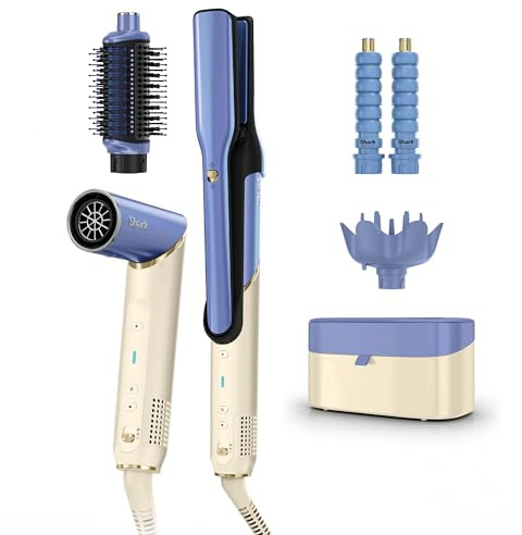 Shark Glam, Multi-Styler Ondas y Rizos Lisos y Elegantes, 4 en 1 | con Rizadores de Envoltura Automática, Difusor, Concentrador Turbo, Cepillo de Aire, plancha de pelo