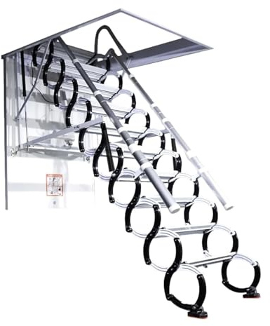 Scala elettrica a distanza, in acciaio al carbonio, design telescopico per un facile accesso al soffitto