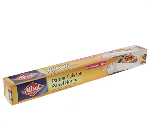 Albal - Papier Cuisson 8m - Anti-glisse - Anti-adhérent - Démoulage facile