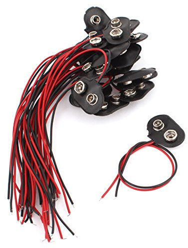sourcing map 20pzas IMITACIÓN CUERO cáscara 9V pilas Conectores Clip Portapilas hebilla