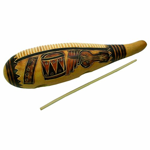 Traditional Gourd Guiro with Wooden Striker