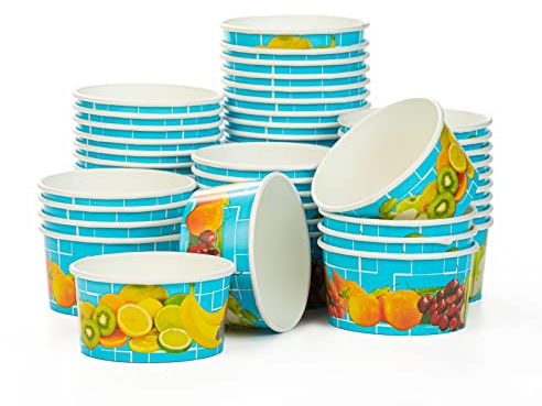 Octopus 50x coupes à glace, coupes à glace en carton, coupes à fruits d’une contenance de 160 ml pour 1 boules de glace