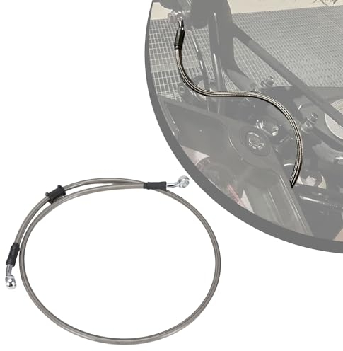 Tubo Freno Moto 140cm,Tubo Freno Anteriore Posteriore Cavo Freno Idraulico Frizione Con Guaina Rinforzata per Pit Bike Dirt Bike Enduro Motocross ATV Quad-Argento