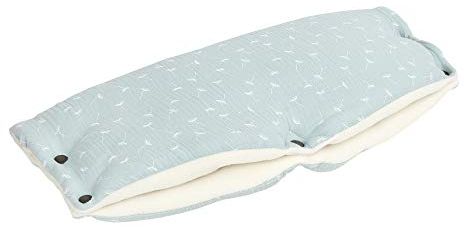 KraftKids Kinderwagenmuff in Musselin mint Pusteblumen, Kinderwagen Handschuhe Breite 48 cm Tiefe 23 cm, Buggy Handwärmer mit Liebe handgefertigt in der EU