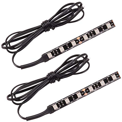 Kinstecks 2PCS 6LEDs Motorcycle LED Strip Light Bar Turn Signal Indicator Blinker Strip Lights Backup License Plate Strip Light 12V Universal for Motorcycles ATVs Scooters Vehicles-Amber